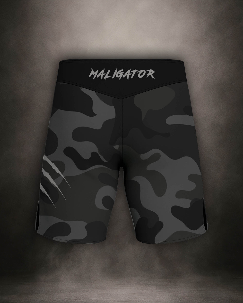 Maligator Forlorn Division Subutai fight shorts – back view, high-performance MMA gear for explosive movement and control