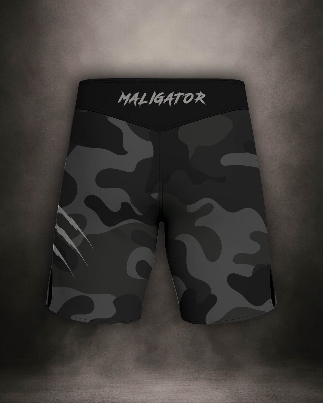 Maligator Forlorn Division Subutai fight shorts – back view, high-performance MMA gear for explosive movement and control