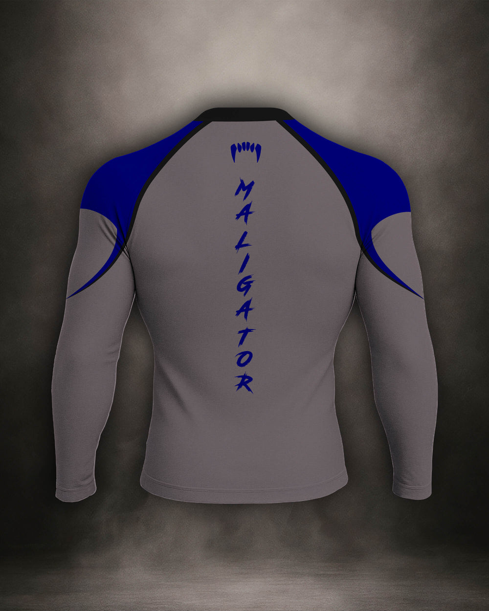 Maligator Savage X81 Kyanos rash guard – back view, long sleeve grappling wear built for no-gi rolls and cage sessions