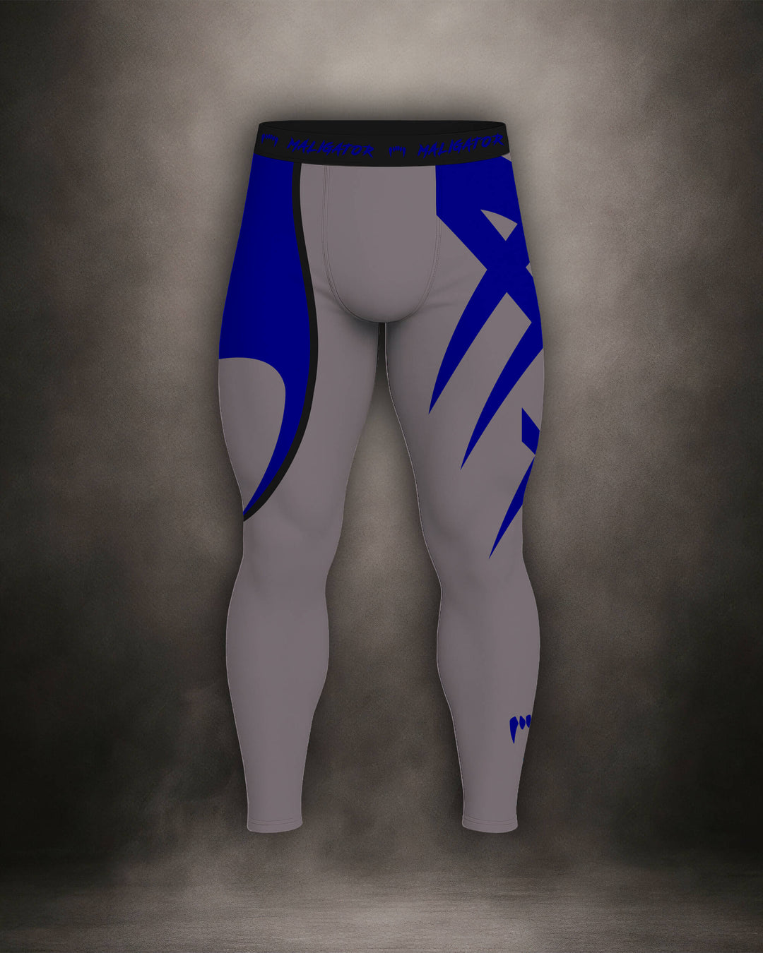 Maligator Savage X81 Kyanos grappling spats – front view, full-length compression wear for BJJ training