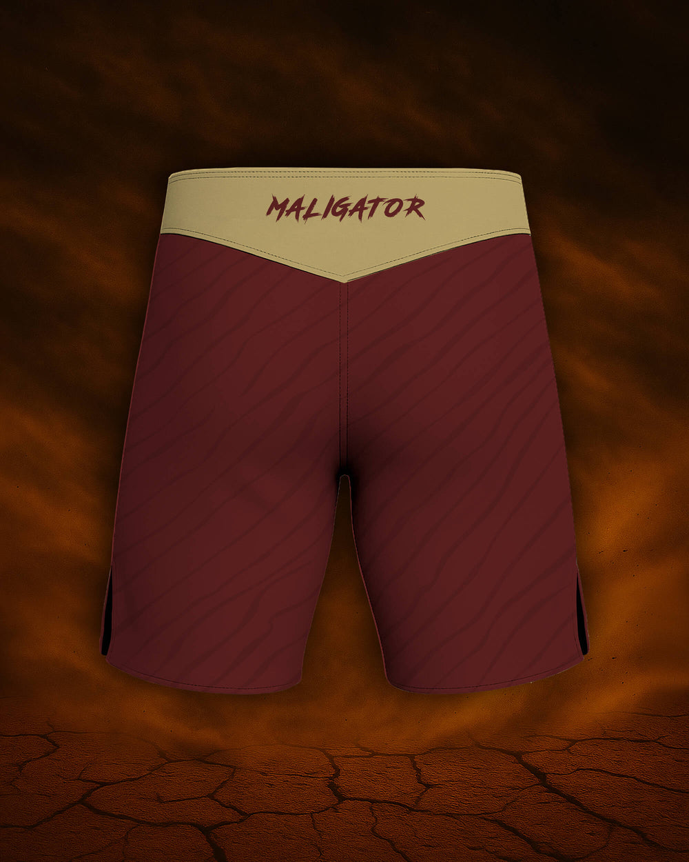 Maligator Terraborn Kavir fight shorts – back view, high-performance MMA gear for explosive movement and control