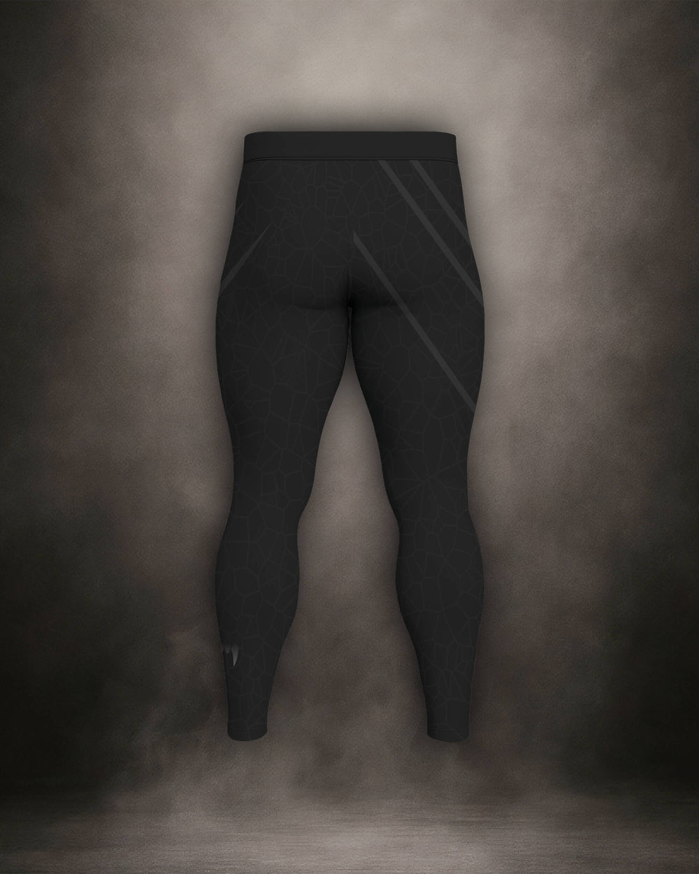 Maligator Noirium Vantablack BJJ spats – back view, no-gi compression tights for MMA and submission grappling