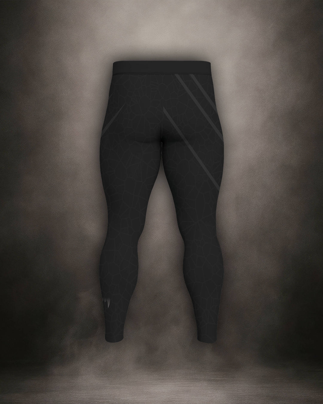 Maligator Noirium Vantablack BJJ spats – back view, no-gi compression tights for MMA and submission grappling