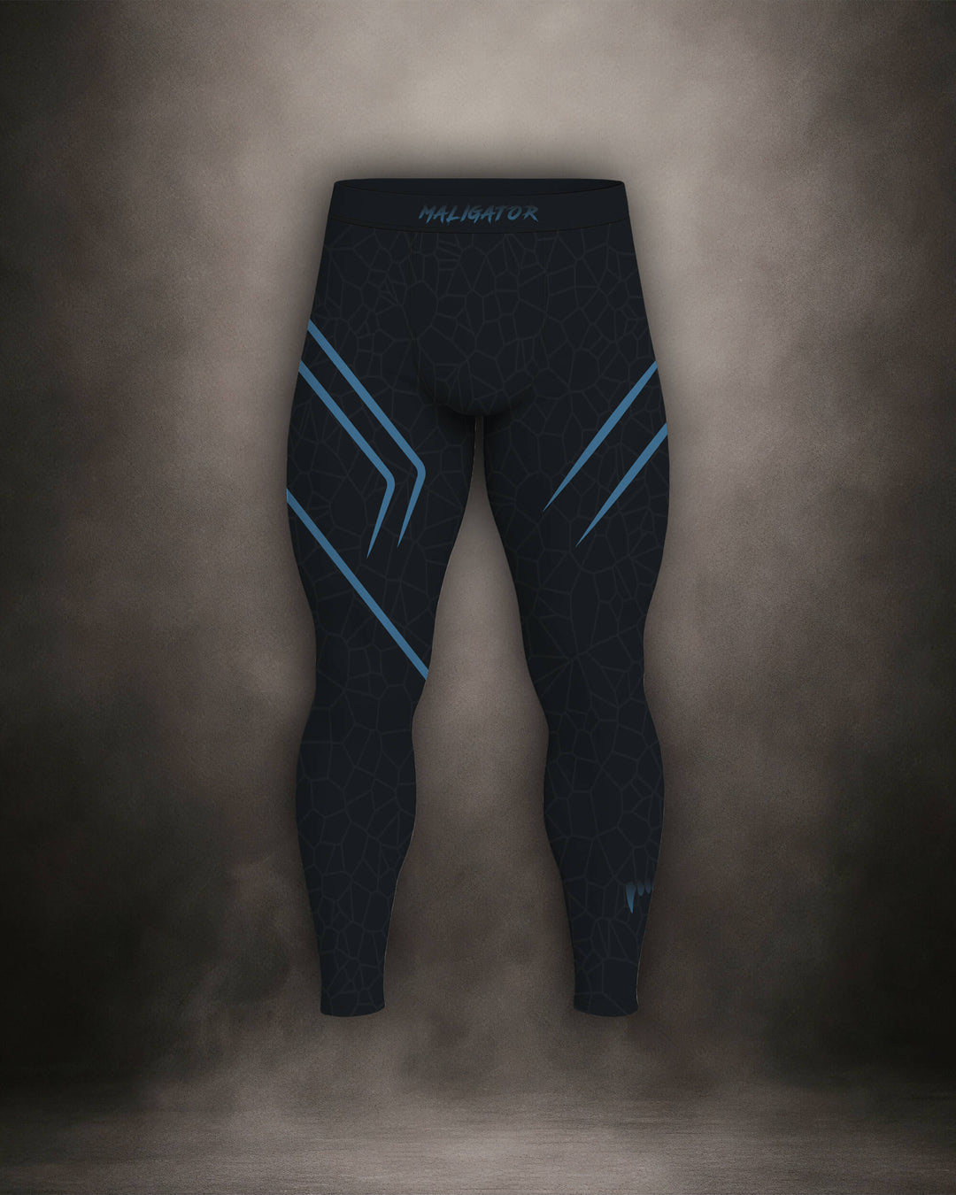 Maligator Noirium Cyro grappling spats – front view, full-length compression wear for BJJ training