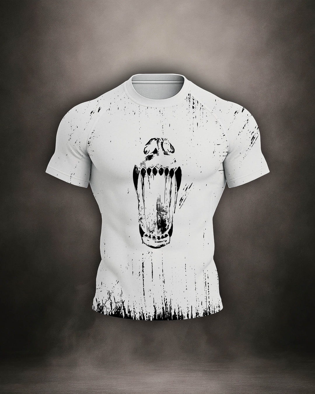 Maligator Primal Polar short sleeve rash guard – front view, compression top for no-gi grappling and MMA training

