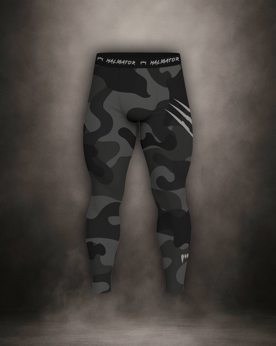 Maligator Forlorn Division Subutai grappling spats – front view, full-length compression wear for BJJ training