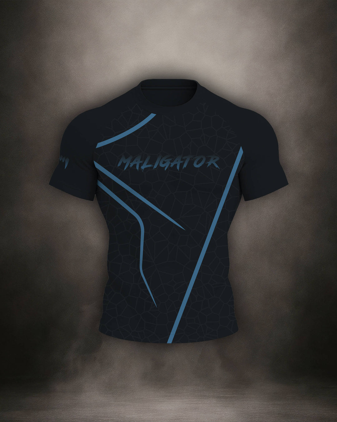 Maligator Noirium Cyro short sleeve rash guard – front view, compression top for no-gi grappling and MMA training