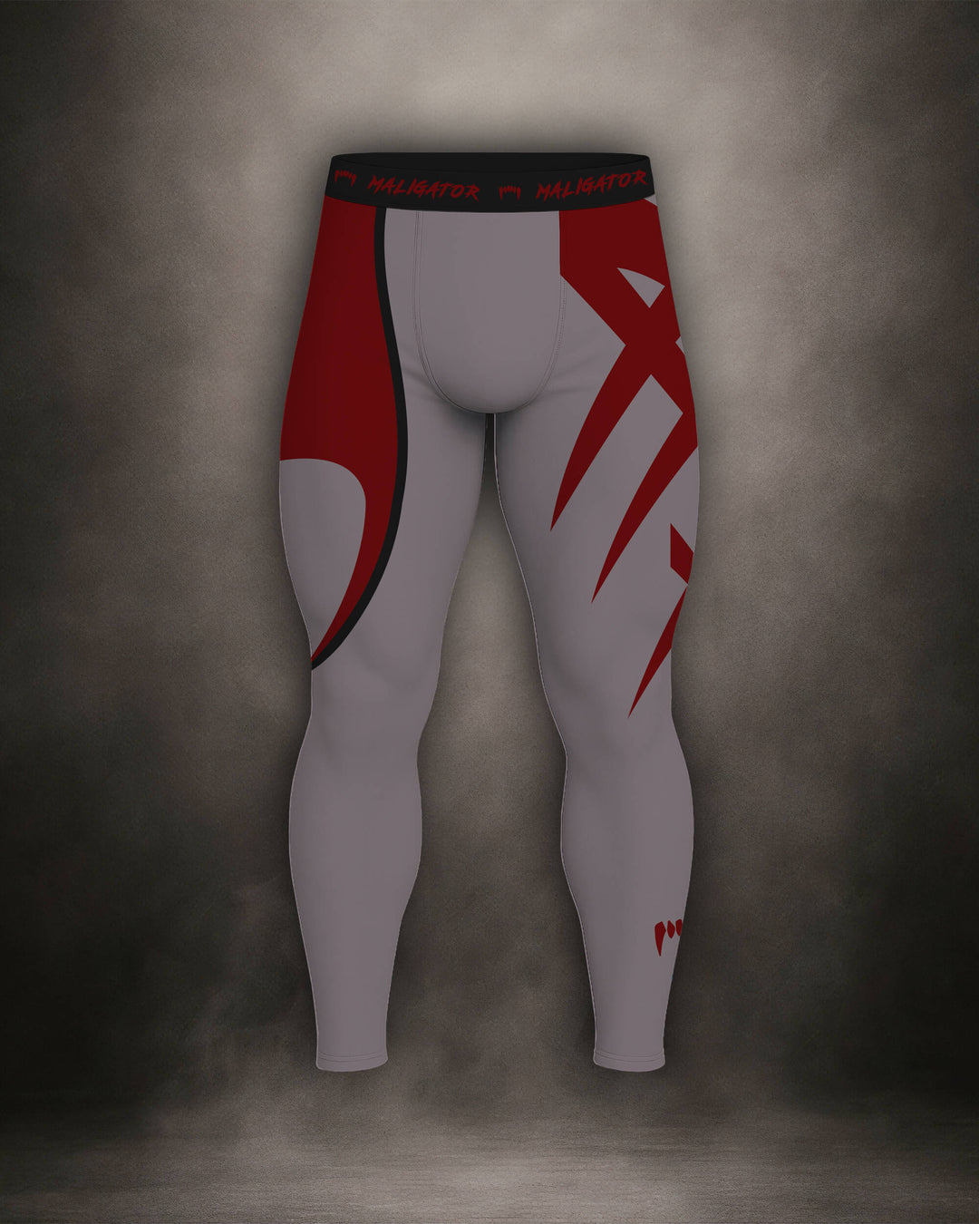 Maligator Savage X81 Erythros grappling spats – front view, full-length compression wear for BJJ training