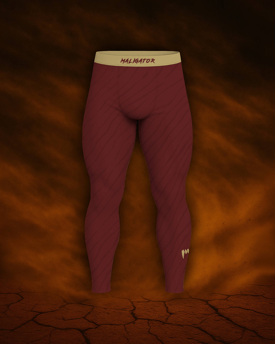 Maligator Terraborn Kavir grappling spats – front view, full-length compression wear for BJJ training