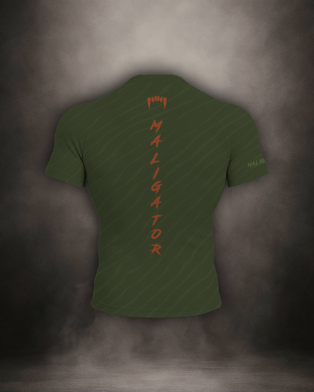 Maligator Terraborn Yateveo rash guard – back view, short sleeve BJJ training gear for rolling, striking, and movement

