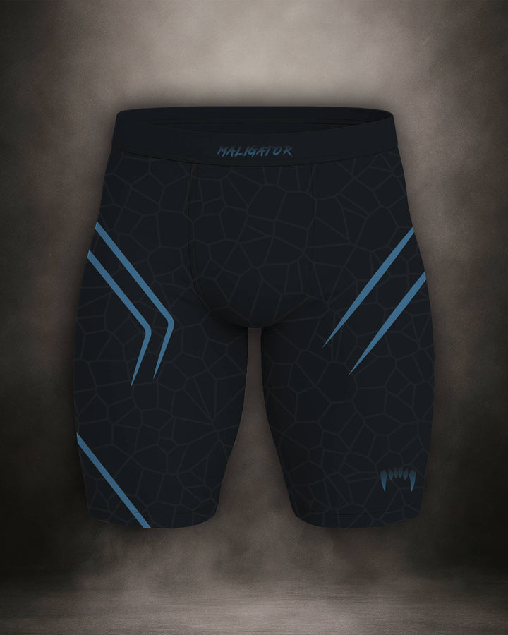 Maligator Noirium Cyro compression shorts – front view, tight-fit grappling shorts for no-gi BJJ and MMA training