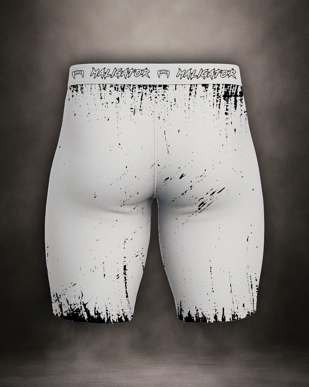 Maligator Primal Polar training shorts – back view, lightweight compression gear for grappling and cage work