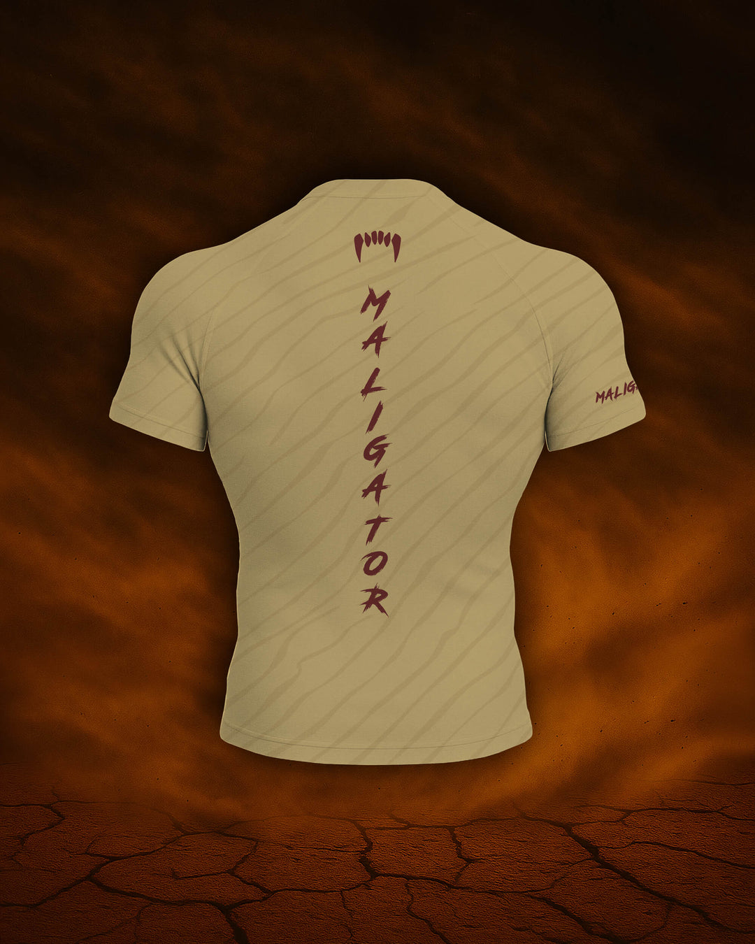 Maligator Terraborn Kavir rash guard – back view, short sleeve BJJ training gear for rolling, striking, and movement