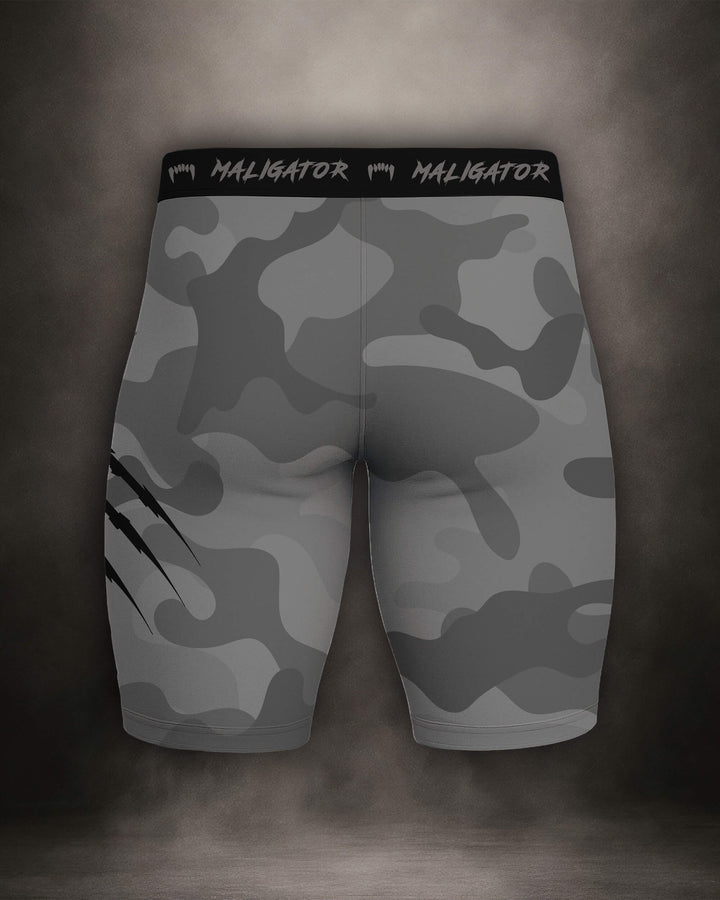 Maligator Forlorn Division Belisarius training shorts – back view, lightweight compression gear for grappling and cage work

