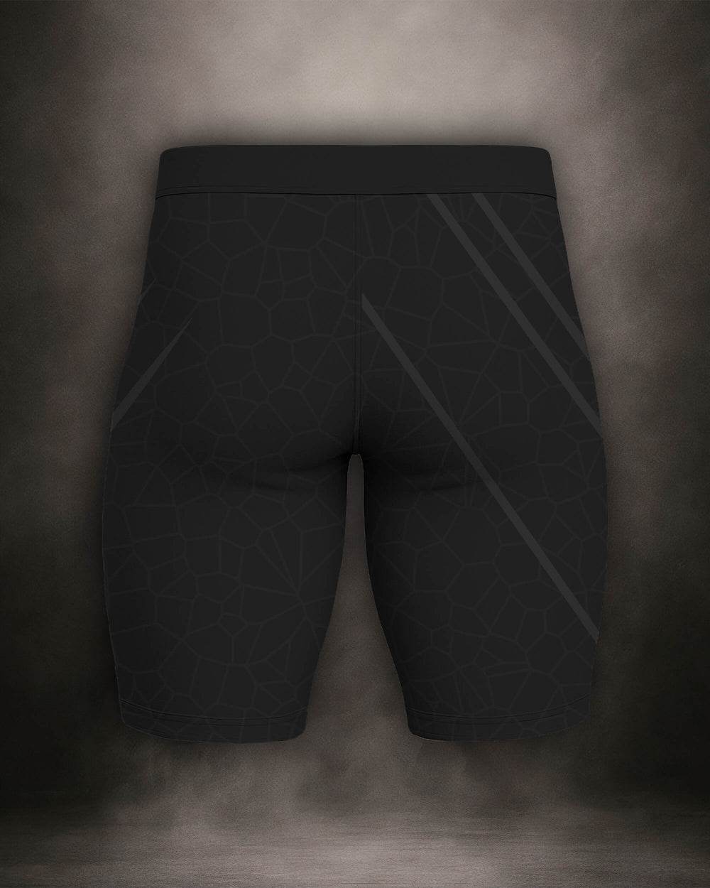 Maligator Noirium Vantablack training shorts – back view, lightweight compression gear for grappling and cage work