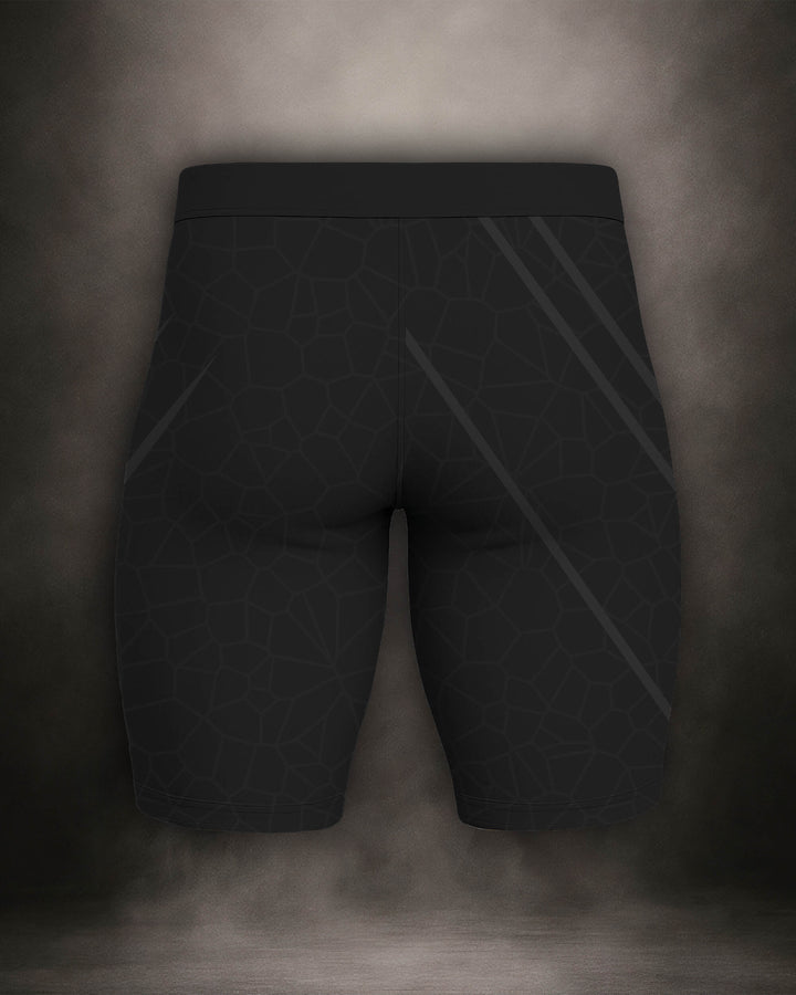 Maligator Noirium Vantablack training shorts – back view, lightweight compression gear for grappling and cage work