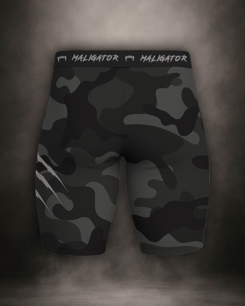 Maligator Forlorn Division Subutai training shorts – back view, lightweight compression gear for grappling and cage work

