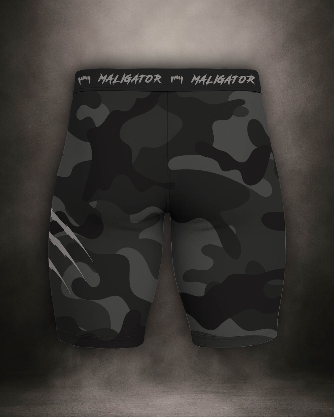 Maligator Forlorn Division Subutai training shorts – back view, lightweight compression gear for grappling and cage work

