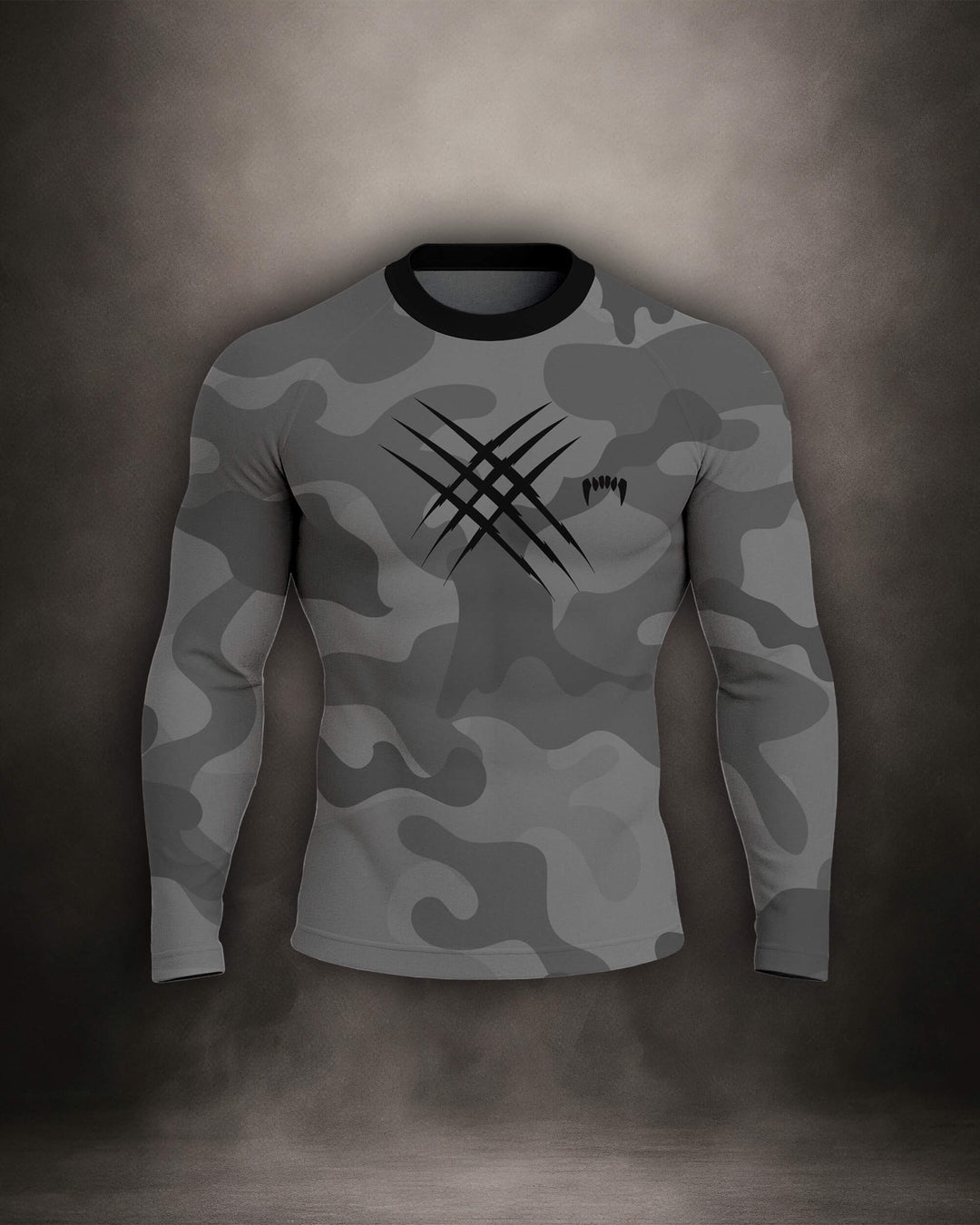 Maligator Forlorn Division Belisarius long sleeve rash guard – front view, full-arm compression top for BJJ and MMA training