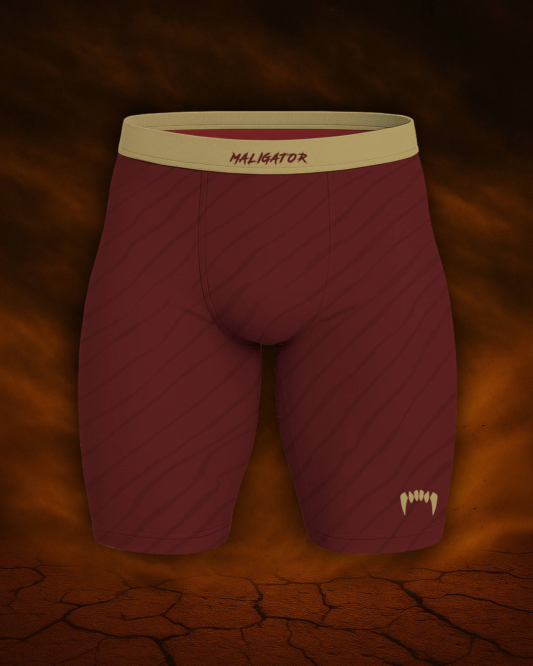 Maligator Terraborn Kavir compression shorts – front view, tight-fit grappling shorts for no-gi BJJ and MMA training
