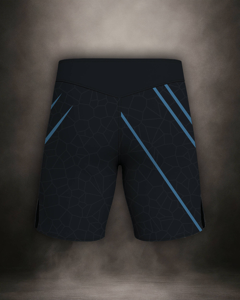 Maligator Noirium Cyro fight shorts – back view, high-performance MMA gear for explosive movement and control