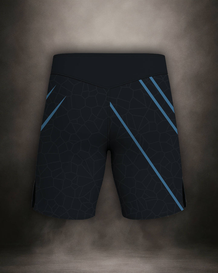 Maligator Noirium Cyro fight shorts – back view, high-performance MMA gear for explosive movement and control