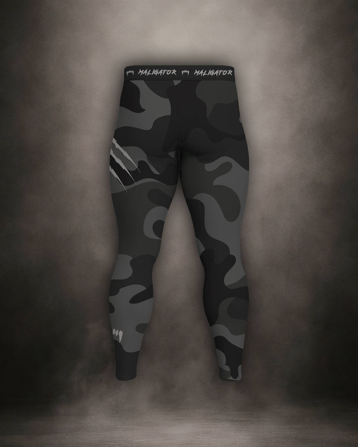 Maligator Forlorn Division Subutai BJJ spats – back view, no-gi compression tights for MMA and submission grappling

