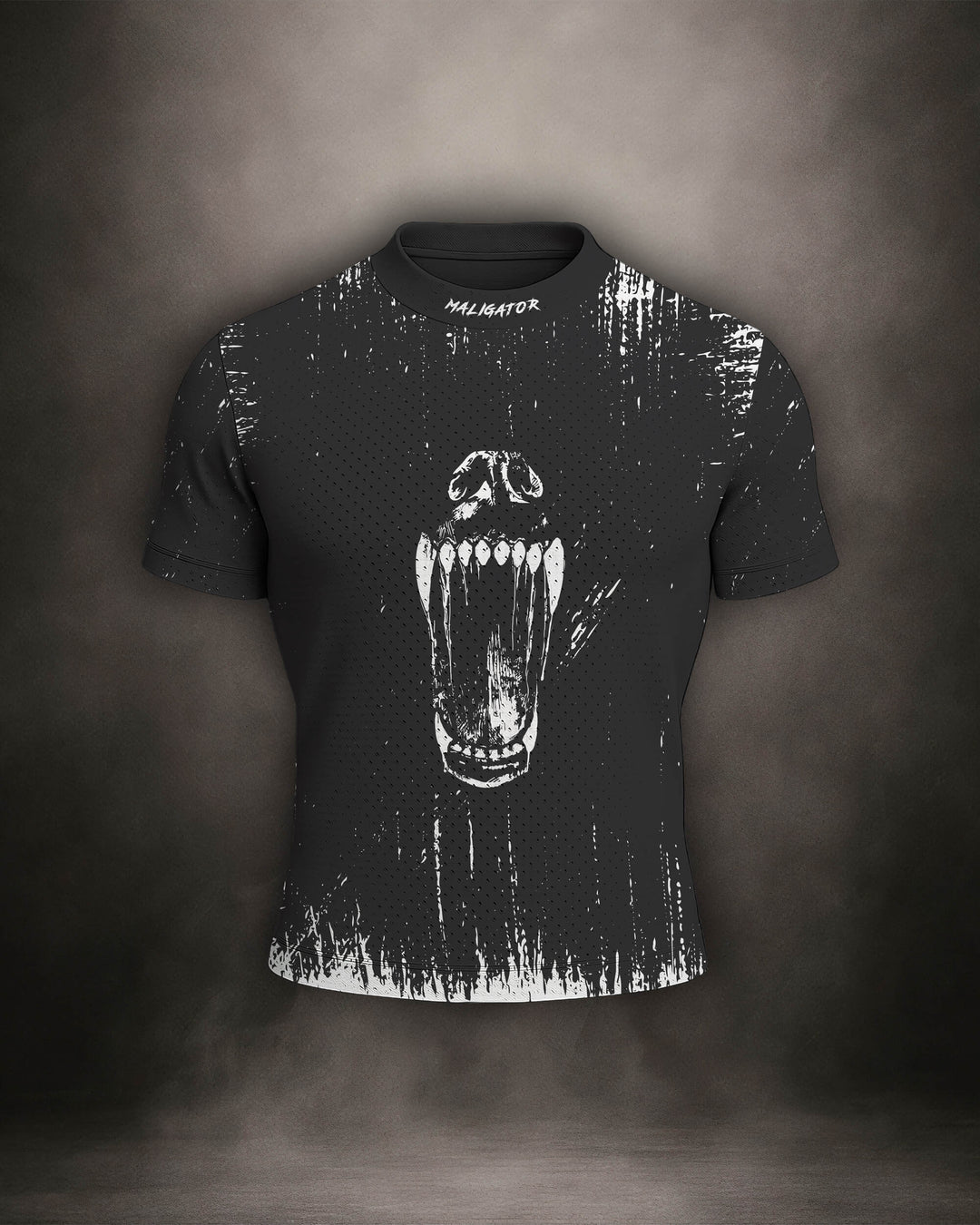 Maligator Primal Raw mesh shirt – front view, lightweight breathable training top for MMA and BJJ