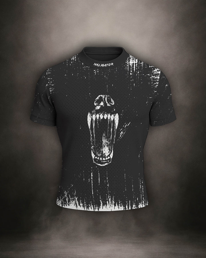 Maligator Primal Raw mesh shirt – front view, lightweight breathable training top for MMA and BJJ