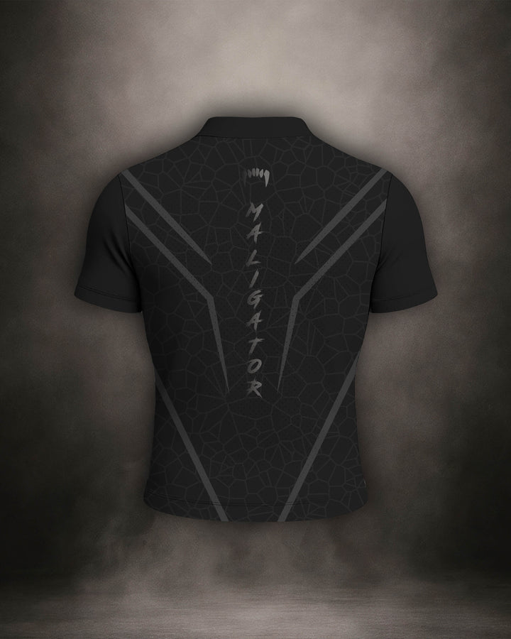 Maligator Noirium Vantablack mesh shirt – back view, lightweight breathable training top for MMA and BJJ