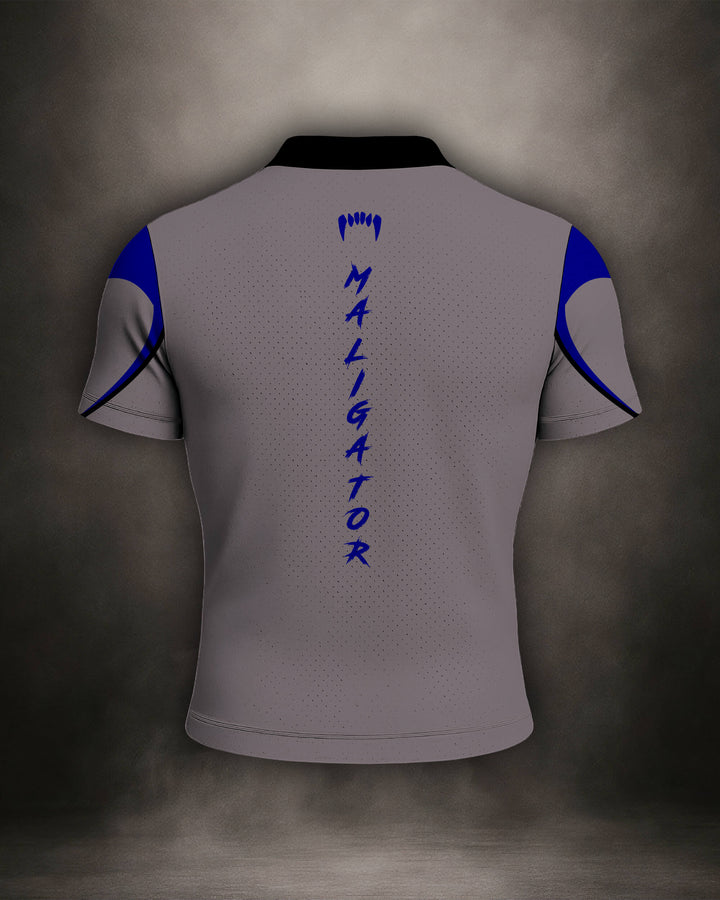 Maligator Savage X81 Kyanos mesh shirt – back view, lightweight breathable training top for MMA and BJJ