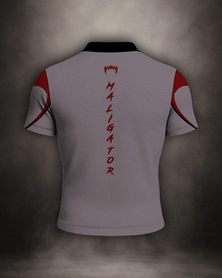 Maligator Savage X81 Erythros mesh shirt – back view, lightweight breathable training top for MMA and BJJ