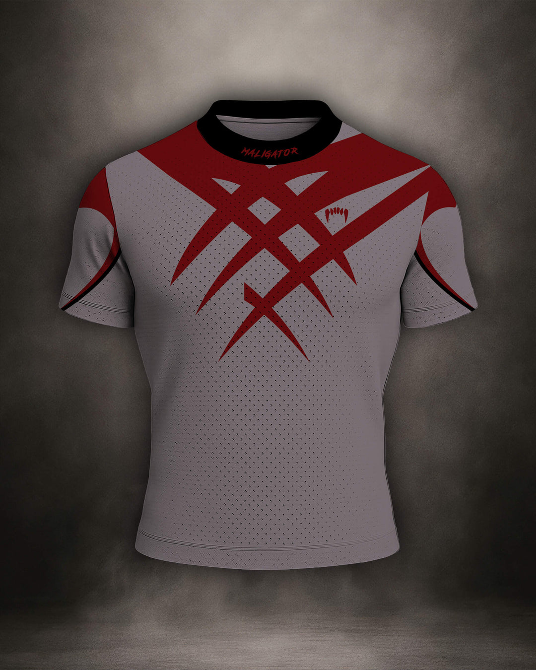 Maligator Savage X81 Erythros mesh shirt – front view, lightweight breathable training top for MMA and BJJ
