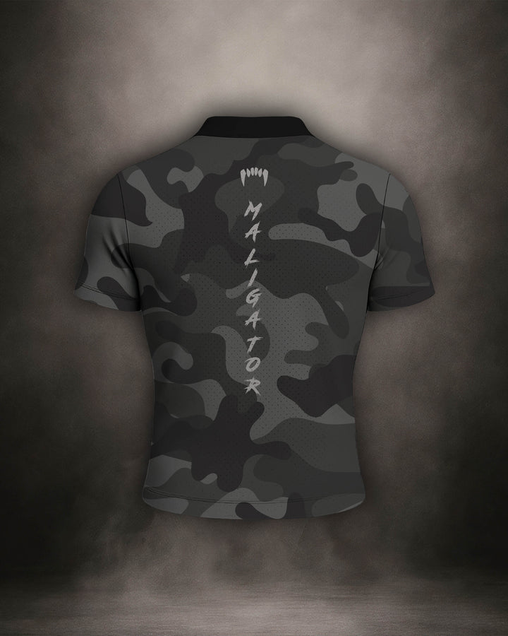 Maligator Forlorn Division Subutai mesh shirt – back view, lightweight breathable training top for MMA and BJJ