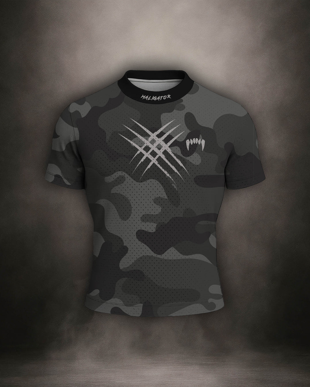 Maligator Forlorn Division Subutai mesh shirt – front view, lightweight breathable training top for MMA and BJJ